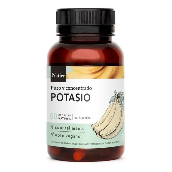 Suplemento Potasio Natier Puro Vegano 100% Natural Capsula
