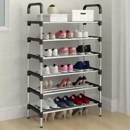 Sapateira Vertical Quarto Inox Luxo 18 Pares 6 Prateleiras 1 Box