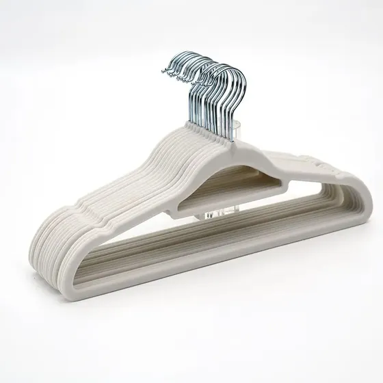  Pack De Perchas Ropa Terciopelo 10 Antideslizante Flexibles