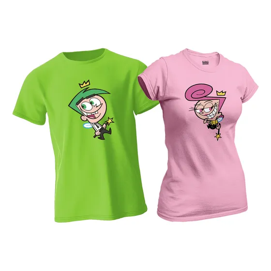 Combo Playeras Cosmo Wanda Padrinos Magicos Caballero Y Dama