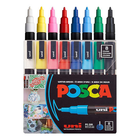 Set De Marcadores Pc-3m Posca X8 Colores Set De Marcadores Pc-3m Posca X8 Colores