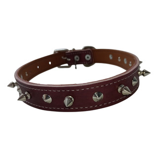 Collar De Vaqueta Para Perros Grande Con Picos Y Estoperoles Collar De Vaqueta Para Perros Grande Con Picos Y Estoperoles