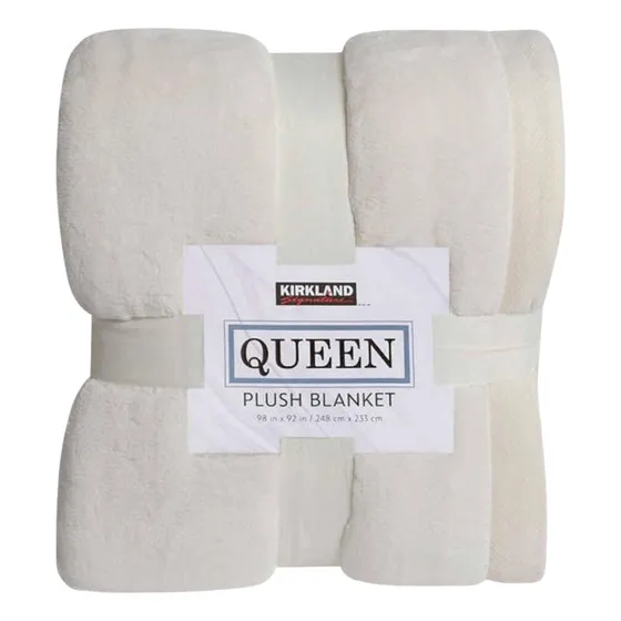 Cobija Queen Blanca Plush Blanket Kirkland