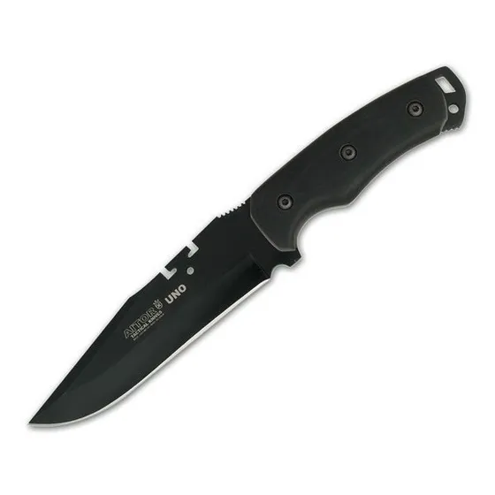 Cuchillo Aitor Uno Negro Hoja 14cm X 5mm Acero 55/58 Hrc.