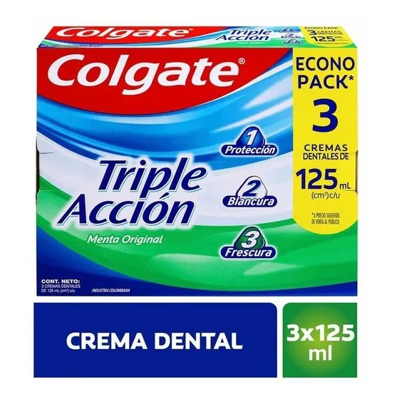 Crema Dental Colgate Triple Acción 3 Unidades