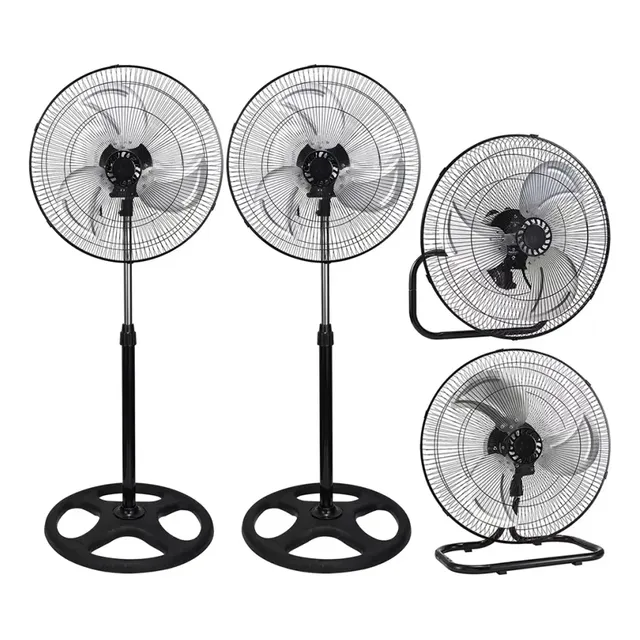 2pcs Ventilador Metálico 3 En 1 De Pie,pared ,Piso Pedestal Industrial 19 Inch Estructura Negro para Casa Oficina