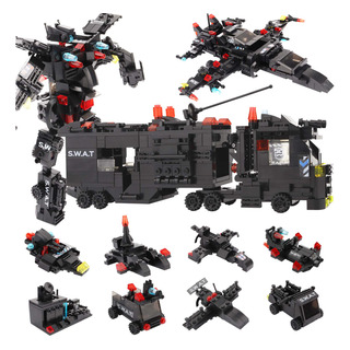 Kit De Bloques De Construcción De Robots Y Coches De Policía Kit De Bloques De Construcción De Robots Y Coches De Policía