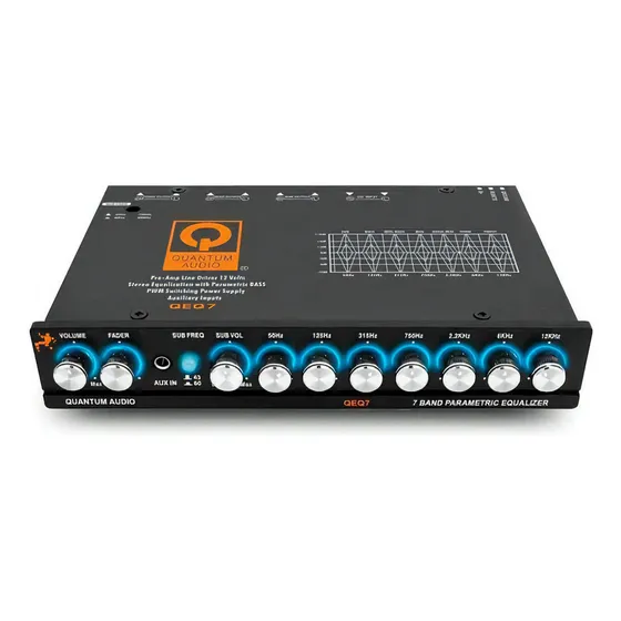 Ecualizador Paramétrico De Audio Para Automóvil Quantum Audio Qeq7 Q Series 7 Bandas 7 Volts Con Control De Bajos Color Negro