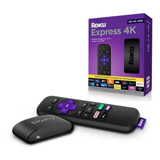 Roku Express 4K+ 3941R de voz 4K negro con 1GB de memoria RAM