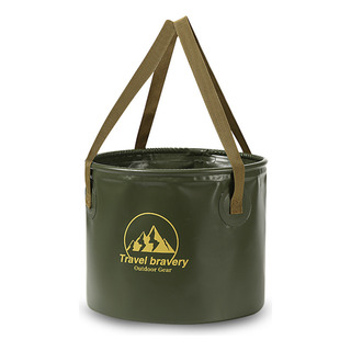Cubo Plegable Para Exteriores De 20 Litros, Verde Bosque, A Cubo Plegable Para Exteriores De 20 Litros, Verde Bosque, A