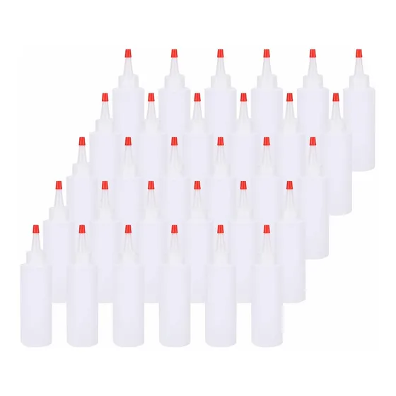 30 Pequeña Botella Plastico Para Condimento Tapa Roja 4