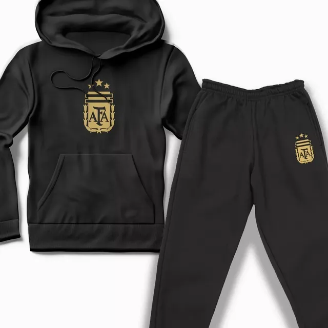 Conjunto Niño Buzo Canguro Pantalon Argentina Afa Seleccion