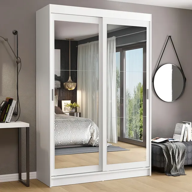 Ropero Madesa Tokio 2 Puertas Corredizas con Espejos - Blanco