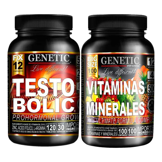 Sube Libido Potencia Testobolic Vitaminas Minerales Genetic Sabor Pastillas