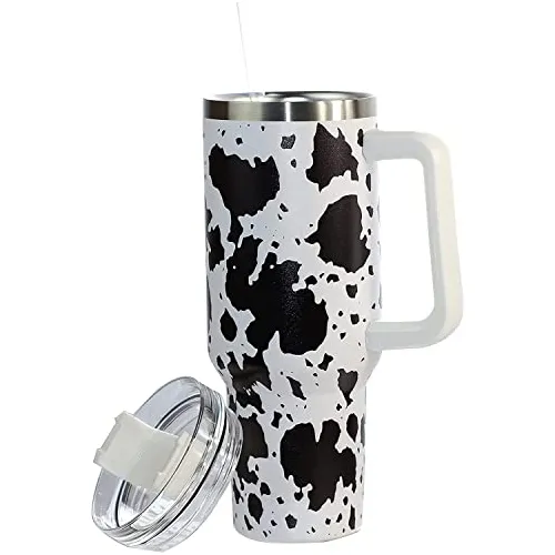 Tinvskqkj 40oz Tumbler Aislado De Vaca Con Tiras Y Yxh13