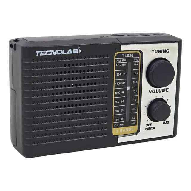 Radio Solar Recargable Tecnolab Tl636 Usb/sd Color Negro