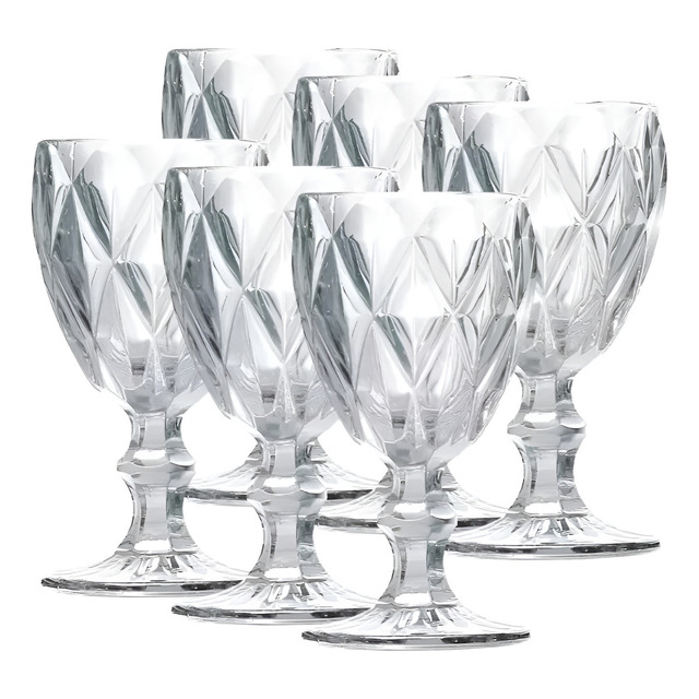 Jogo De 6 Taças Diamond Transparente Clear Gamma 350ml Jogo De 6 Taças Diamond Transparente Clear Gamma 350ml