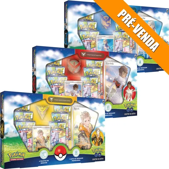Box Pokémon Go Coleção Especial Equipe Valor, Instinto E Sab