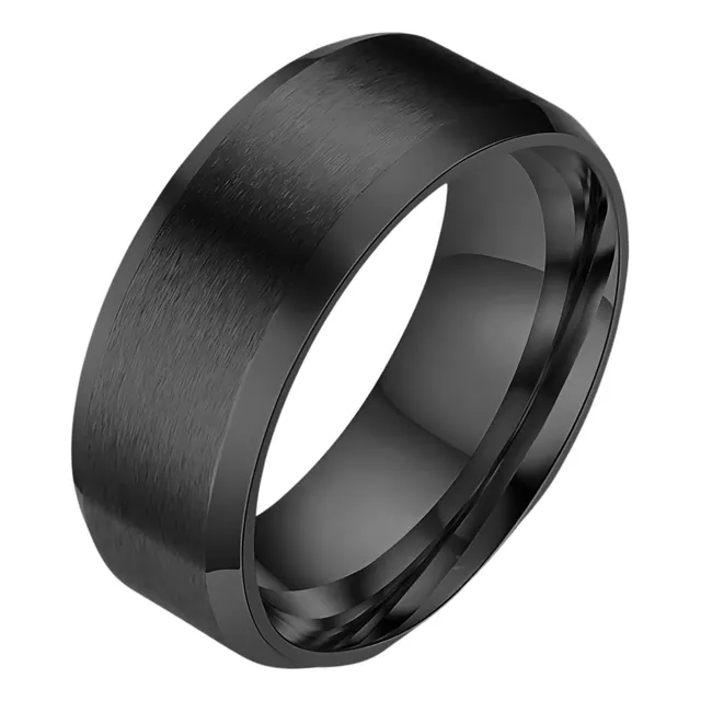 Anillo Argolla Titanio Negro Hombre Caballero Calidad Uno
