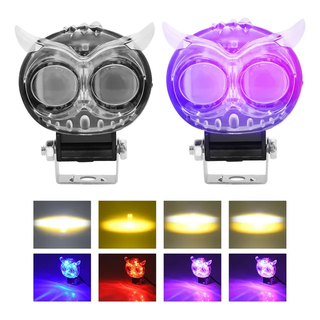 Luz Auxiliar Lupa Para Motocicleta Con Estrobo 2pcs 8000lm