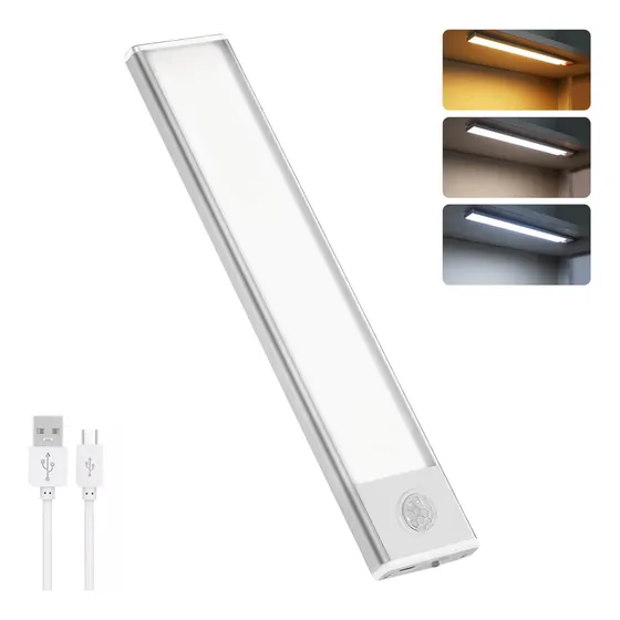 Luz Led Recargable Sensor Movimiento Dimerizable Usb 20cm 