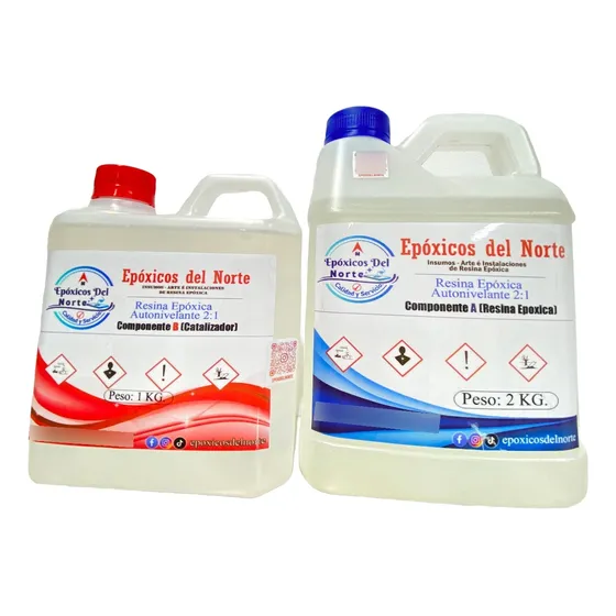 Epóxicos Del Norte Resina Epóxica Transparente 3kg 2-1