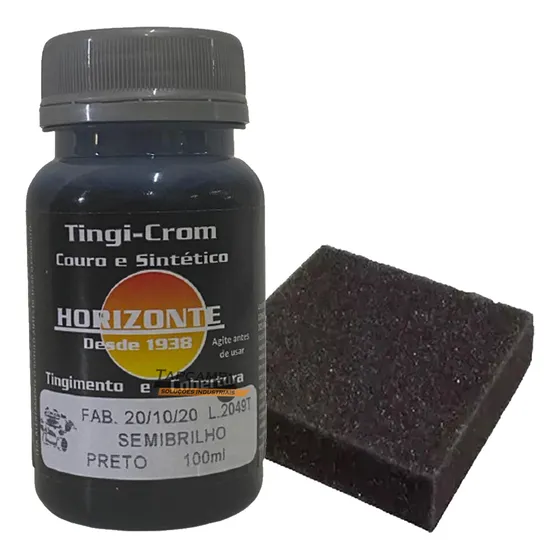 Tinta Couro Preto Semi Brilho Restaura Bolsas 100ml TING CROM Bota