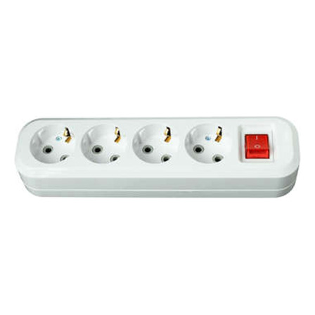 Alargue Zapatilla Sin Cable 4 Schuko Con Llave Alargue Zapatilla Sin Cable 4 Schuko Con Llave