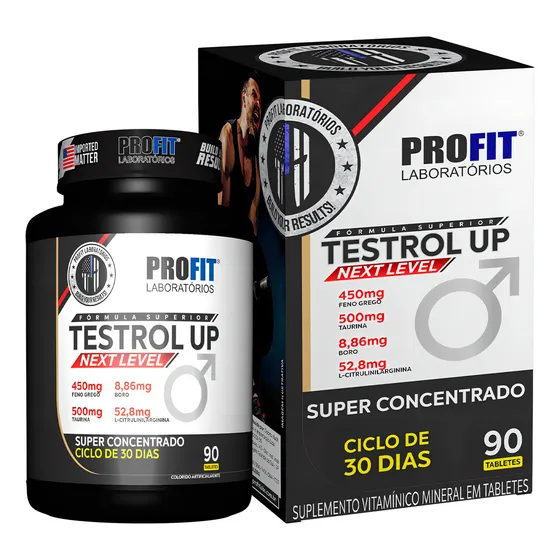 Suplemento em tabletes Profit TESTROL UP NEXT LEVEL