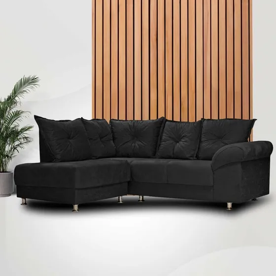Sofá Sillón Narvaja Canada Esquinero Color Negro