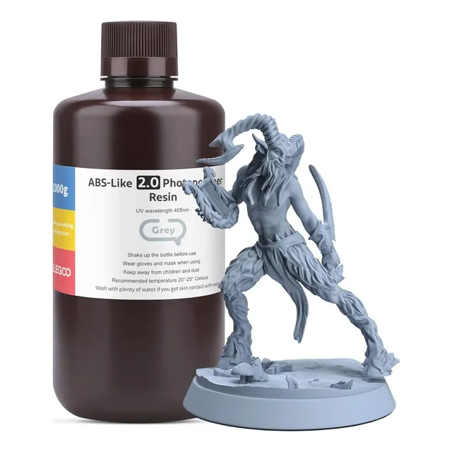Resina 3d Abs-like Elegoo 2.0 1000g Curado Uv Gris