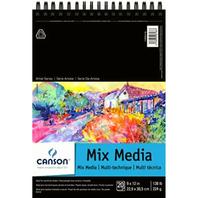 Canson Artist Series Mix Media Pad De 22,86 X 30,48 Cm,