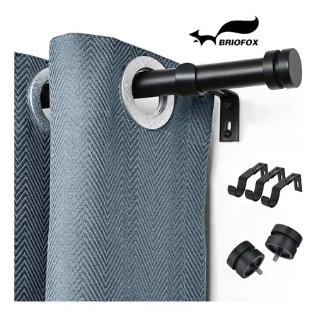 Briofox® Cortineros De Metal Ajustable De 80 A 150cm Barra De Cortina Cortineros Modernos De Metal Extensible A Maximo 1.5m Cortinero Para Estar Cocina Dormitorio Comedor Tubo Para Cortina Soporte Ja