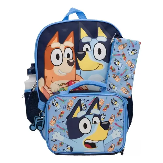 Bluey Set Morral Lonchera Y Termo Original Tienda Física