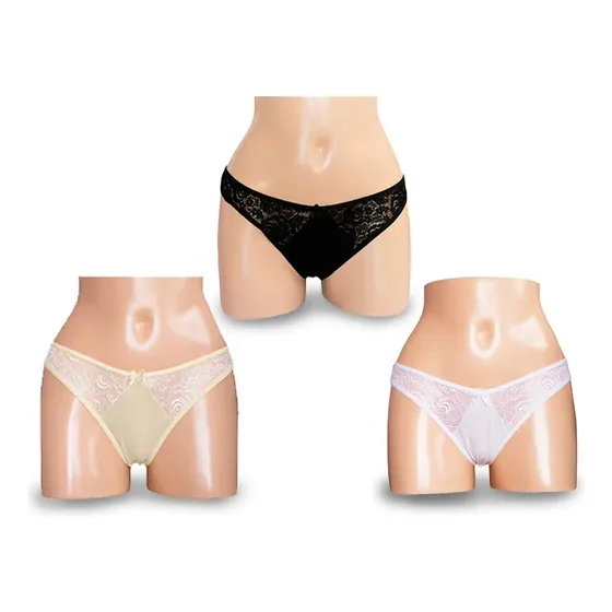 Pack X3 Bikini Algodón Pima Y Encaje Peter Pan 429