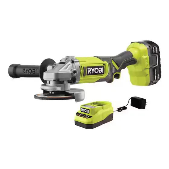 Ryobi Amoldadora Angular 4 1/2 Pcl445 Bateria 4ah Y Cargador Color Verde Lima Frecuencia 60 Hz
