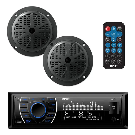 Kit De Radio Marino Bluetooth Con Altavoces Waterproof De 13