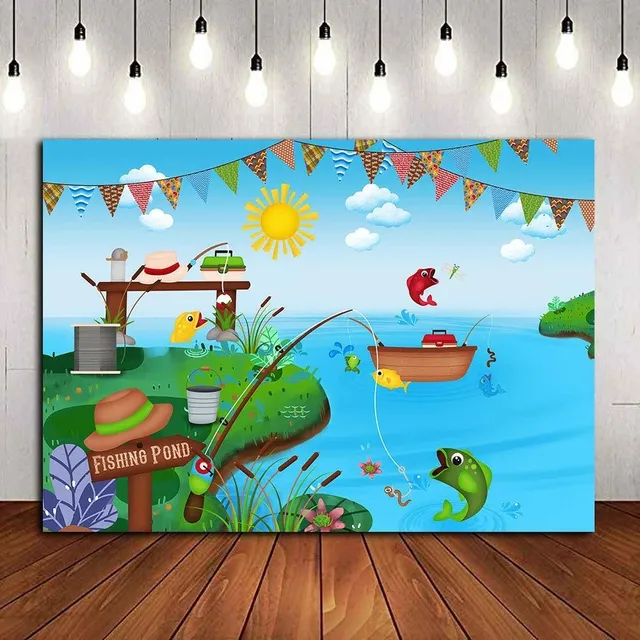 Tema Pesca Verano Lago Fotografia Telon Fondo Vinilo
