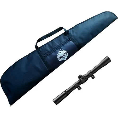 Kit Luneta Trilho 11mm 4x20 Capa Carabina Forrada 120cm