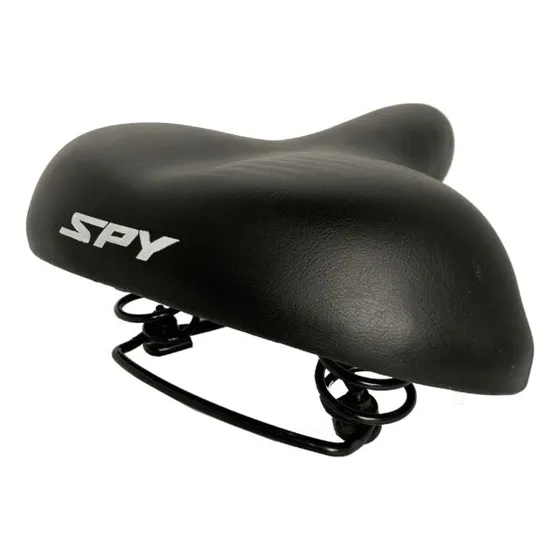 Asiento Bicicleta Playera Resortes Negro Mediano Spy