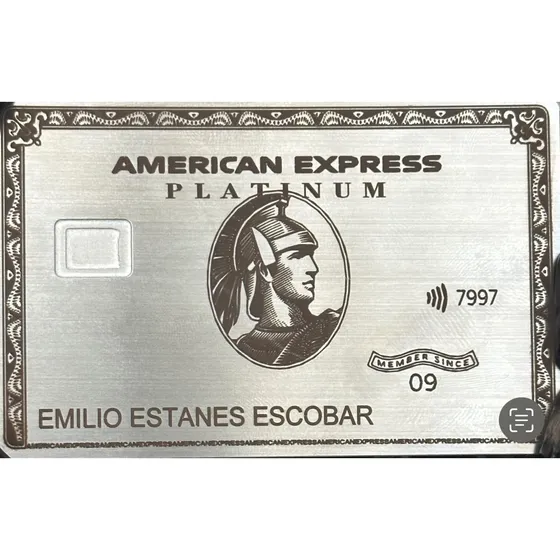 Tarjeta Débito/crédito Amex Platinum De Metal Personalizada