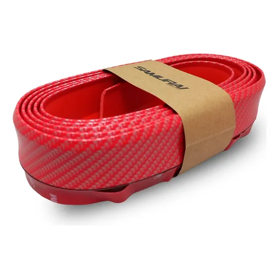 Lip Adhesivo Spoiler Universal Samurai Fibra Carbono Rojo  