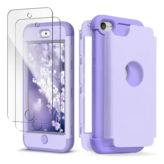 Idwell iPod Touch Case With 2 Screen Protector, Three Layer