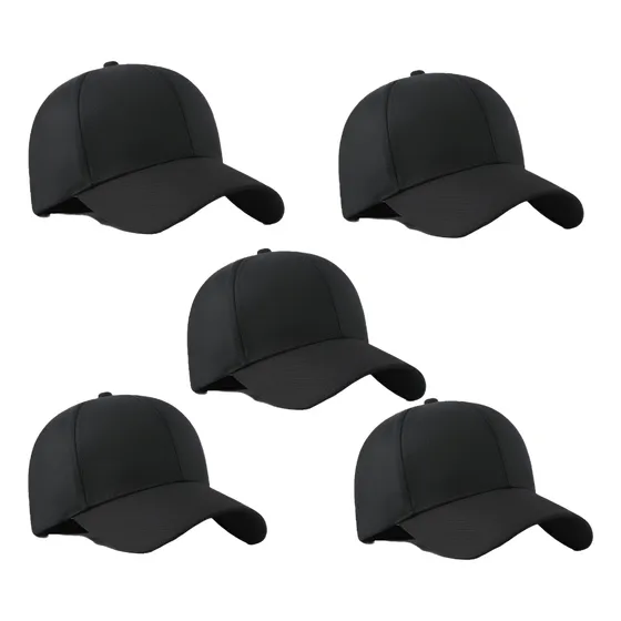 Kit 05 Boné Preto Algodão Liso Aba Curva Unissex Personaliza