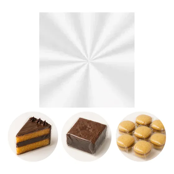500 Unid - Celofane Folha 30x30 Transparente Slice Cake.