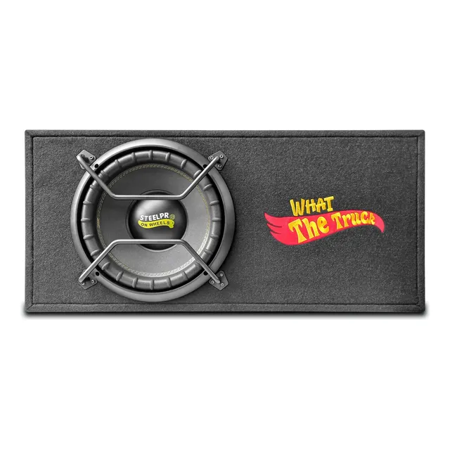 Cajón Subwoofer Amplificado 12puLG Spl Alta Presión Steelpro Color Negro