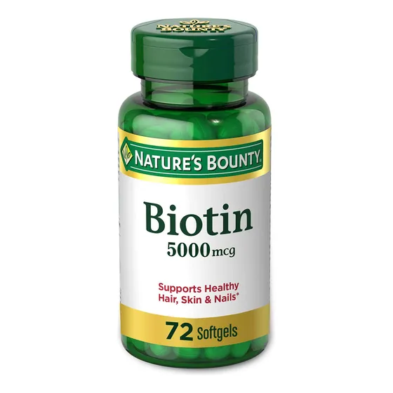 Suplemento Nature's Bounty Biotina, 5000 Mcg, Cápsula Blanda