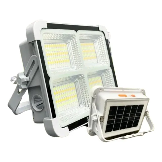 Lampara Reflector Solar Led Portatil 500w Cochera Negocio