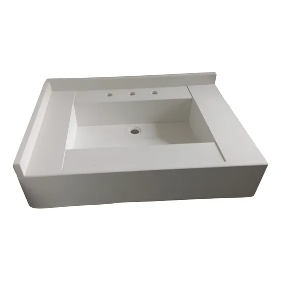 Mesada Blanco Icon 1,60x60cm Zócalos De 5cm Faldón De 15cm