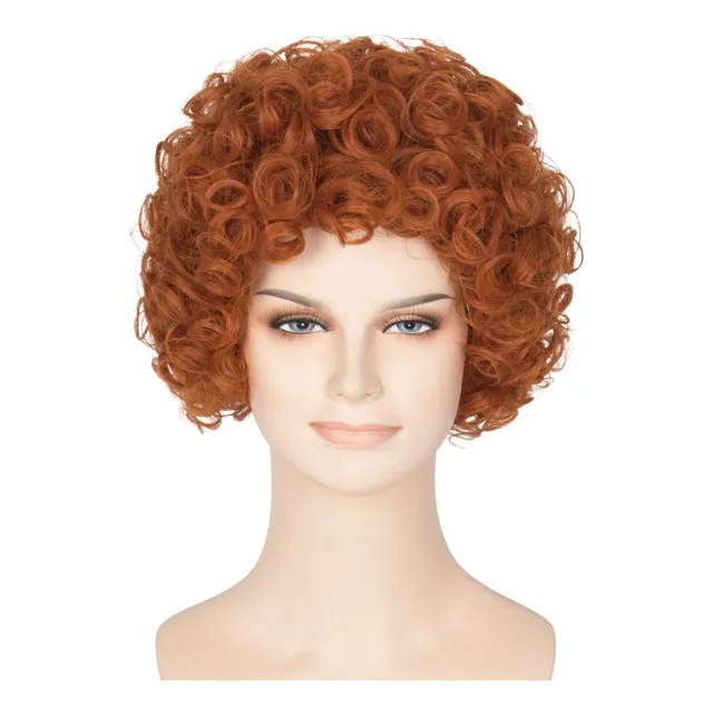 Peluca M Miss U, Pelo Corto, Rizado, Rojo Y Naranja Para Muj